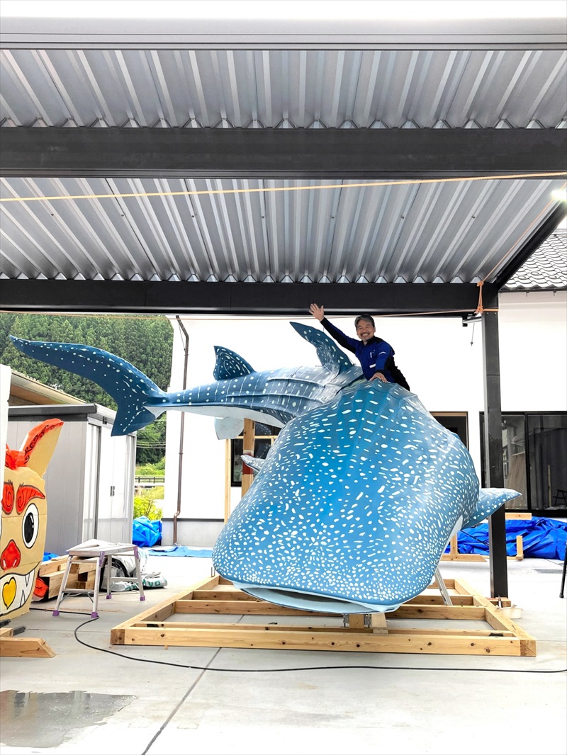 沖縄県八重山地域の魅力楽しんで　２８日に福島県小野町　美ら海水族館のジンベエザメのオブジェ展示