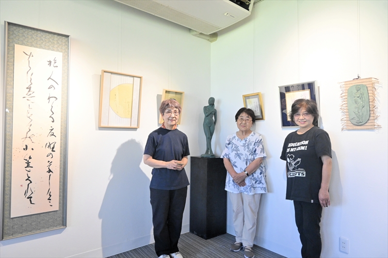 会津美術協会員による３人展　彫塑、水彩、書など多彩な作品並ぶ　９月２８日まで福島県会津若松市