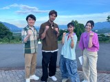 13日放送『激突メシあがれ～自作頂上決戦～』に出演する（左から）高瀬耕造アナ、速水もこみち、山之内すず、嶋田ココアナ（C）NHK