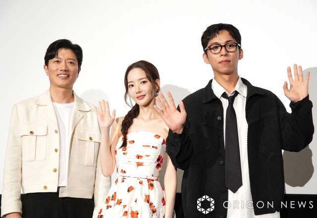 Prime Video『コンフィデンスマンKR』配信記念イベントに登壇した(左から)パク・ヒスン、パク・ミニョン、チュ・ジョンヒョク(C)ORICON NewS inc.