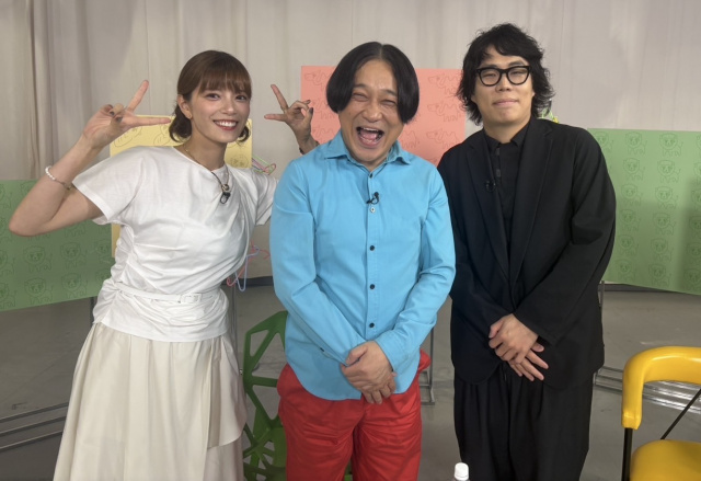 『永野&くるまのひっかかりニーチェ』昇格決定(左から)三谷紬アナウンサー、永野、高比良くるま(C)テレビ朝日