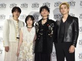 『第41回 マイナビ 東京ガールズコレクション 2025 AUTUMN／WINTER』に出演した（左から）志尊淳、宮崎優、佐藤健、町田啓太 （C）ORICON NewS inc.