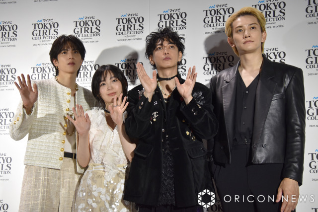 『第41回 マイナビ 東京ガールズコレクション 2025 AUTUMN/WINTER』に出演した(左から)志尊淳、宮崎優、佐藤健、町田啓太 (C)ORICON NewS inc.