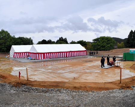 果樹農業六次産業化プロジェクトで設ける醸造施設の建設地＝郡山市逢瀬町
